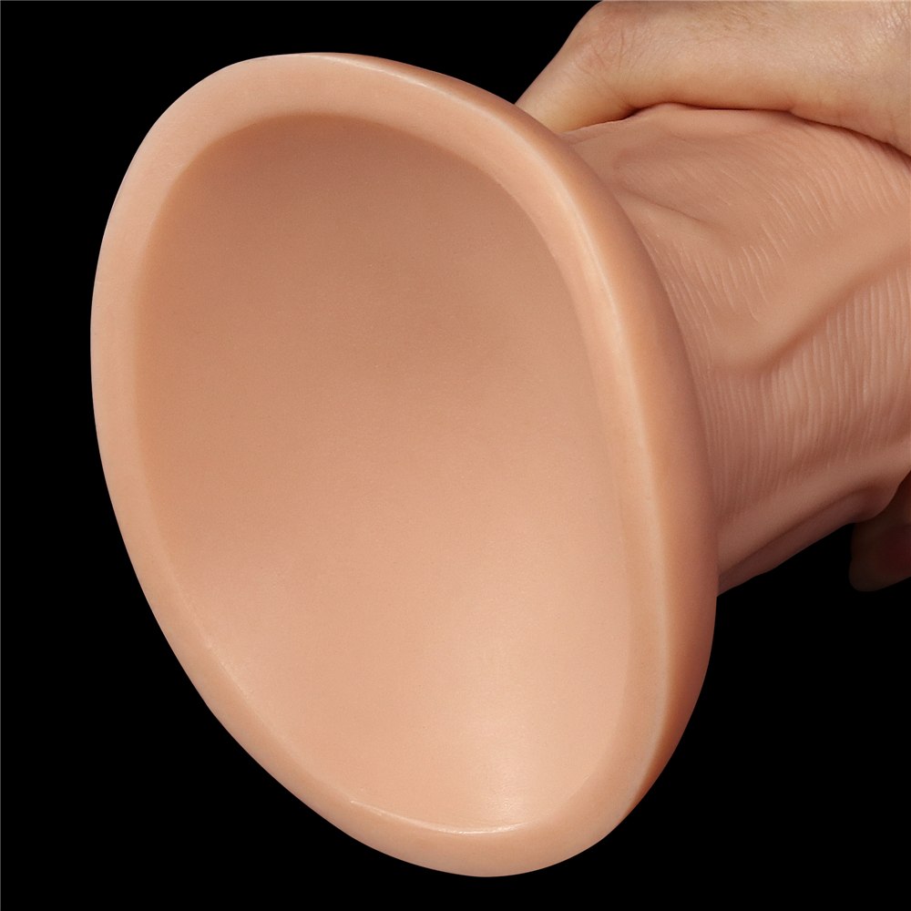 Explore every inch of legendary king-sized realistic dildo f... Lovetoy - 9.5" Realistic Curved Dildo - Flesh photo-10