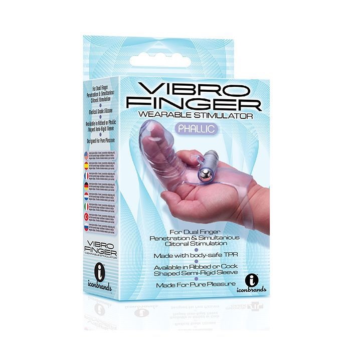 Designed for dual-finger penetration and simultoneous clitor... Icon Brands - Phallic Finger Vibe - Purple photo-2