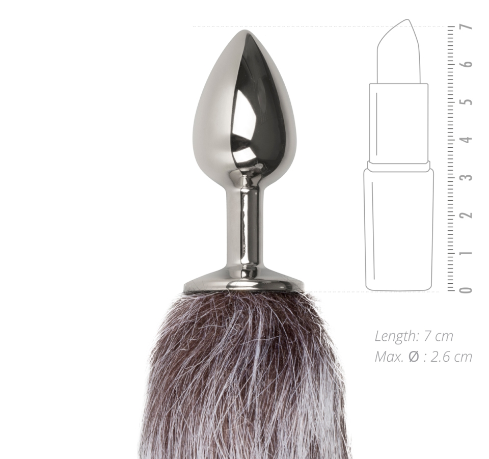 Feel the soft tickles against your legs from the faux fur ta... Easytoys - Fox Tail Plug - Grey photo-4