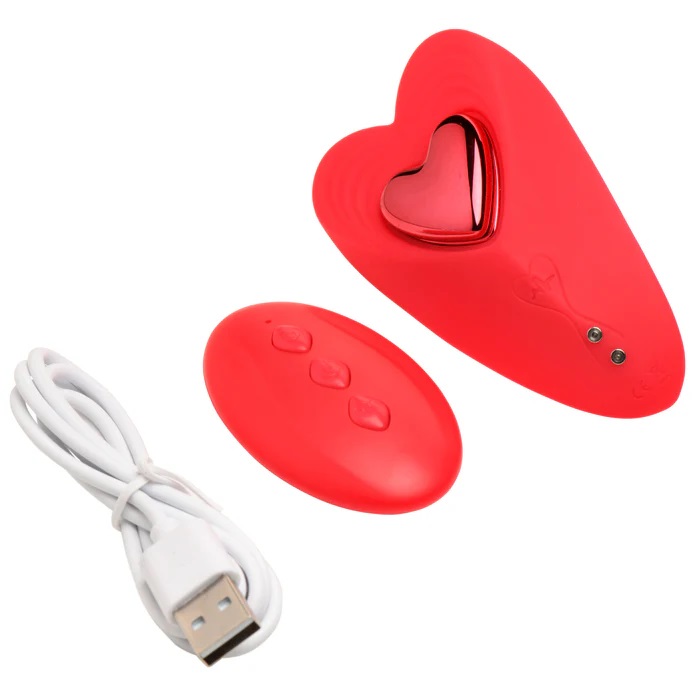 Indulge in secret fantasies with your partner! This Love Con... Frisky - Love Connection Panty Vibe - Red photo-8
