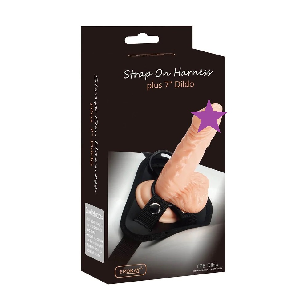 TPE dildo with adjustable comfortable harness.
Material: Ar... Erokay - 7" Strap-On Harness - Flesh photo-2