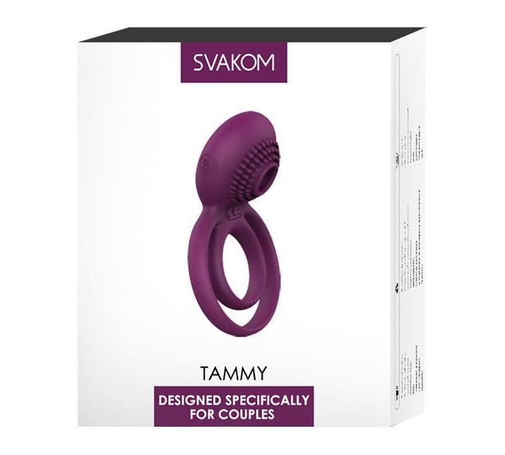 Tammy是一款带舔舐功能的双重共振环。根据人体工学设计,一环套住丁丁,一环套住蛋蛋,双环组合拉力坚挺同时更长久。同时,... SVAKOM - Tammy 震动环 - 紫色 照片-25