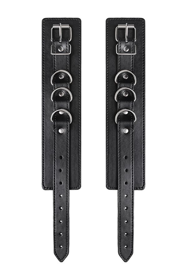Cuffs are made of genuine leather with a velour lining. Nick... Anonymo - Ankle Cuffs - Black photo-9