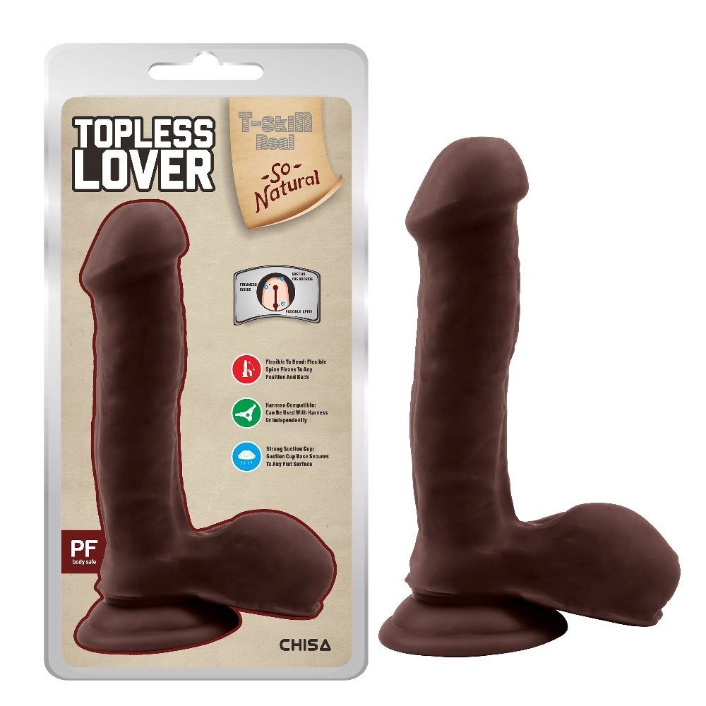Anti-bacterial, Better-thanreal, Flexible Spine, Dual Densit... Chisa - Topless Lover Dildo - Brown photo-3