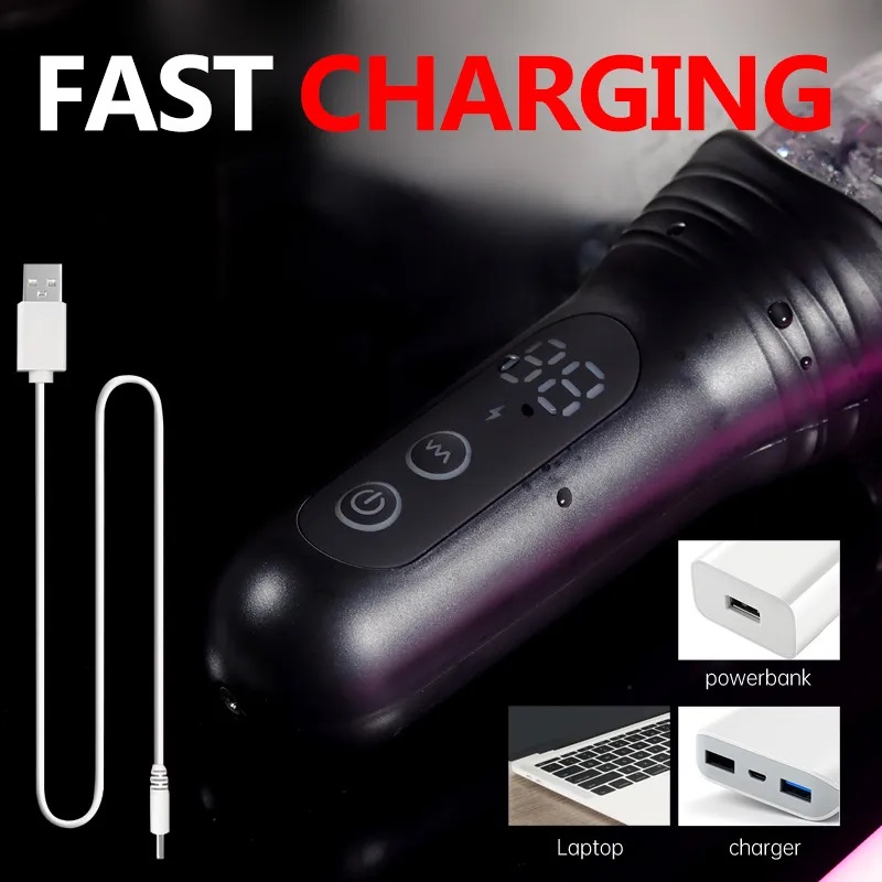 Mens sex toys features 9 powerful rotating and thrusting set... Secwell - Thrusting Vibro Masturbator - Black photo-13