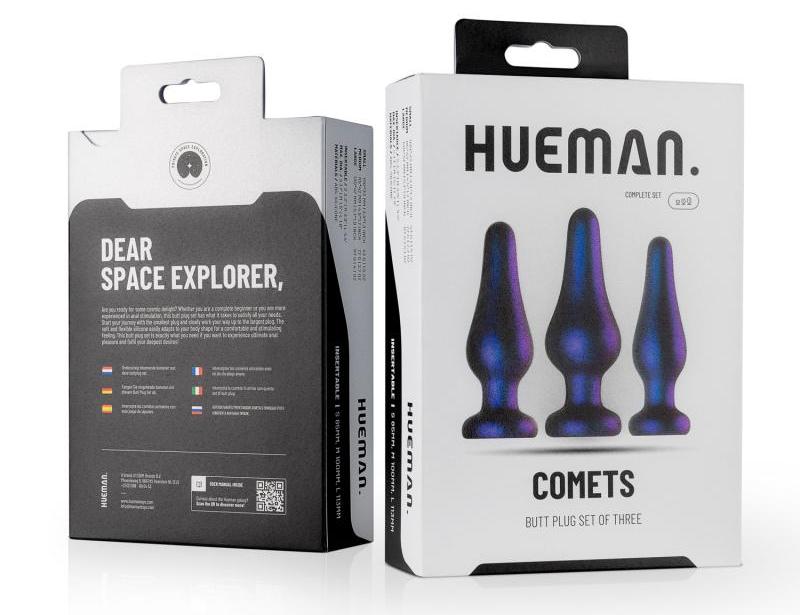 If you're new to anal stimulation or you want to experim... Hueman - Comets Butt Plug Set - Purple photo-8
