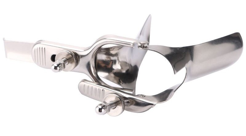 Stainless steel vaginal speculum with long handle MT - Vaginal Speculum Long - Silver photo-4