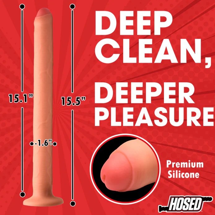 Go even deeper and widen your horizons with our Thick Silico... Hosed - 15" Thick Enema Dildo - Flesh photo-6