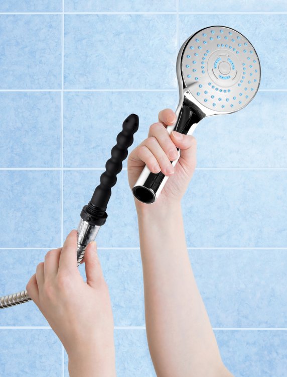 Store your enema tools in plain sight with this discreet sho... CleanStream - Shower Head w Enema Nozzle photo-4