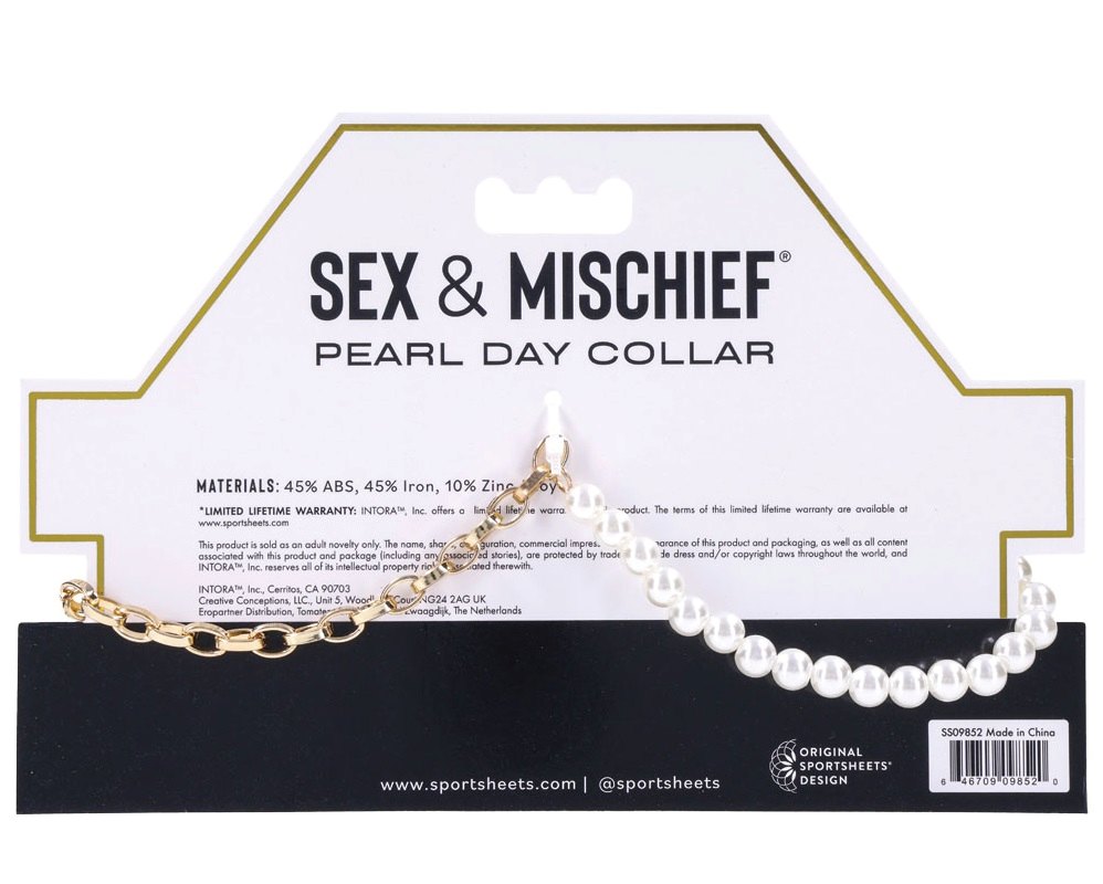 Live in submissive luxury with the Pearl Day Collar. Feel li... Sex&Mischief - Pearl Day Collar - White/Gold photo-7