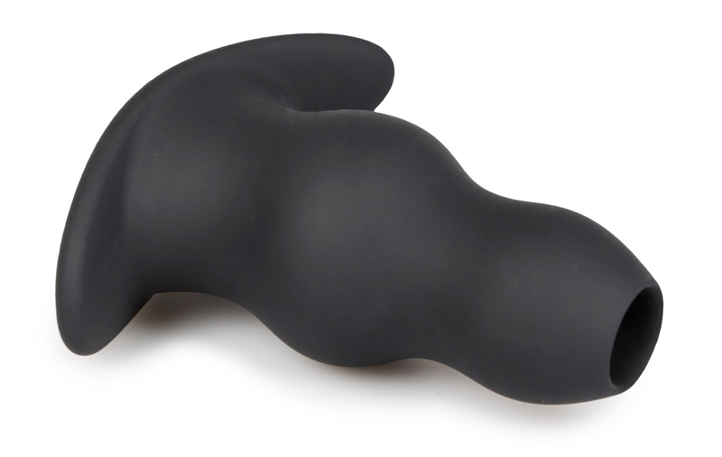 This hollow butt plug is made of soft and smooth silicone fo... Sinner Gear - Hollow Butt Plug M - Black photo-2