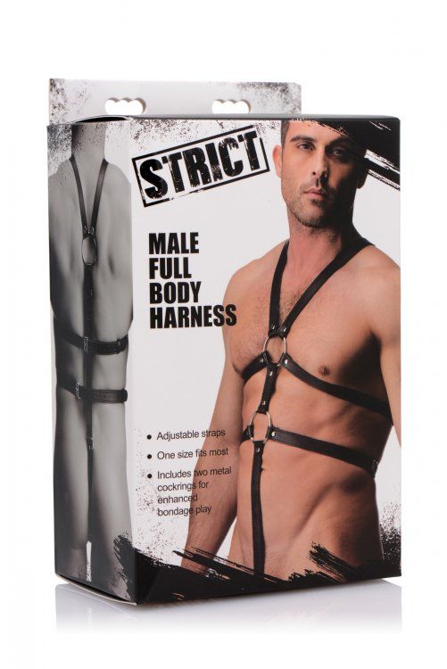 Strap into this full-body harness, designed to wrap seductiv... Strict - Male Full Body Harness - Black photo-4