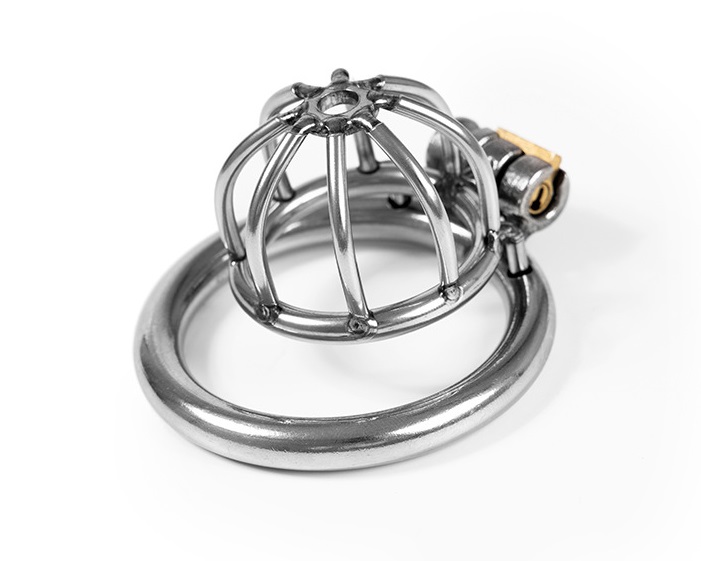 Magic lock stainless steel chastity cage with ring
The Meta... MT - Small Cock Cage 45mm - Silver photo-2