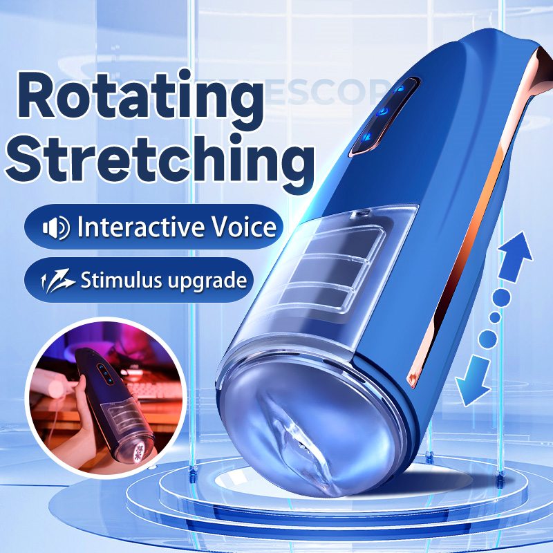 The new internal retractable structure, coupled with 360° wr... Secwell - FunnyMee Masturbator w Voice - Blue photo-4
