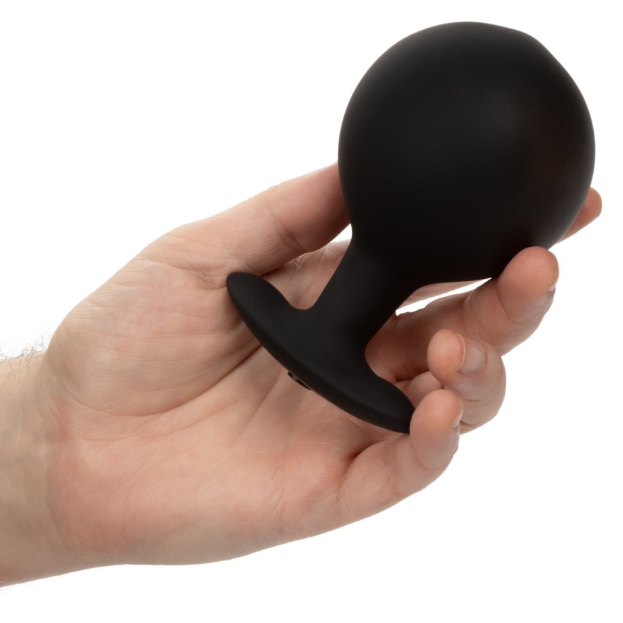 The CalExotics Large Weighted Silicone Inflatable Plug is a ... CEN - Weighted Inflatable Plug L - Black photo-2