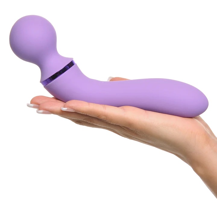 She deliberately locked her bedroom door and removed her Duo... Pipedream - Duo Wand Massage-Her - Purple photo-4