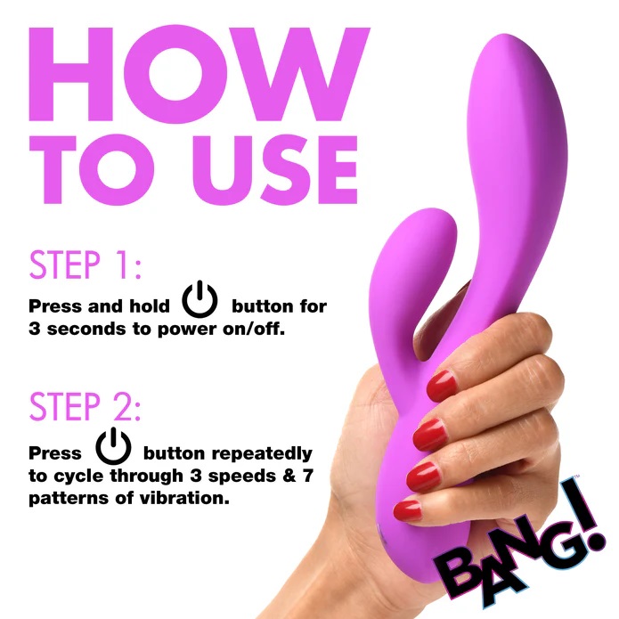 Give yourself more than just surface level pleasure. Indulge... Bang! - 10X Flexible Rabbit Vibrator - Purple photo-6