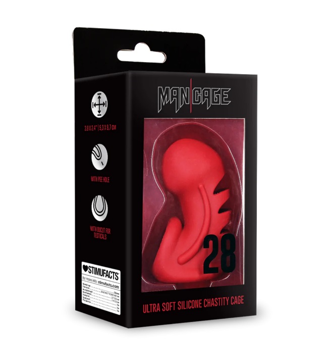 ManCage - meant to be caged.Take your BDSM-play to the next ... ManCage - Soft Silicone Chastity Cage #26 - Red photo-6