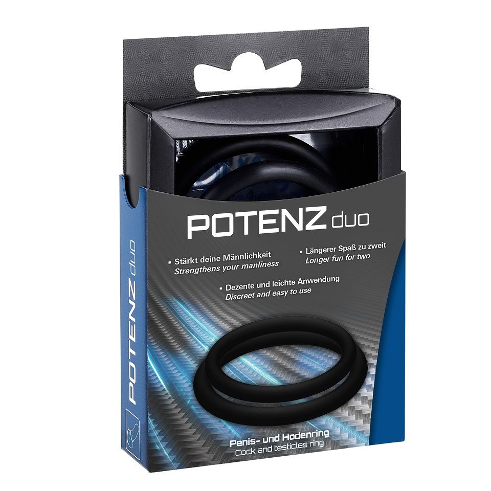 Enjoy the perfect combination of POTENZduo ring around your ... Joy Division - POTENZduo Ring Set M - Black photo-3