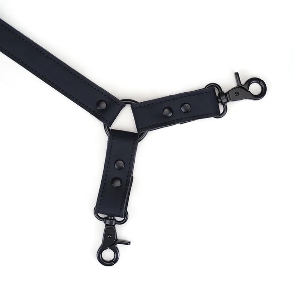 Collar and Wrist Cuffs can be adjusted simultaneously to fit... Vegan Fetish - Wrist to Collar Restraint Set - Black photo-4