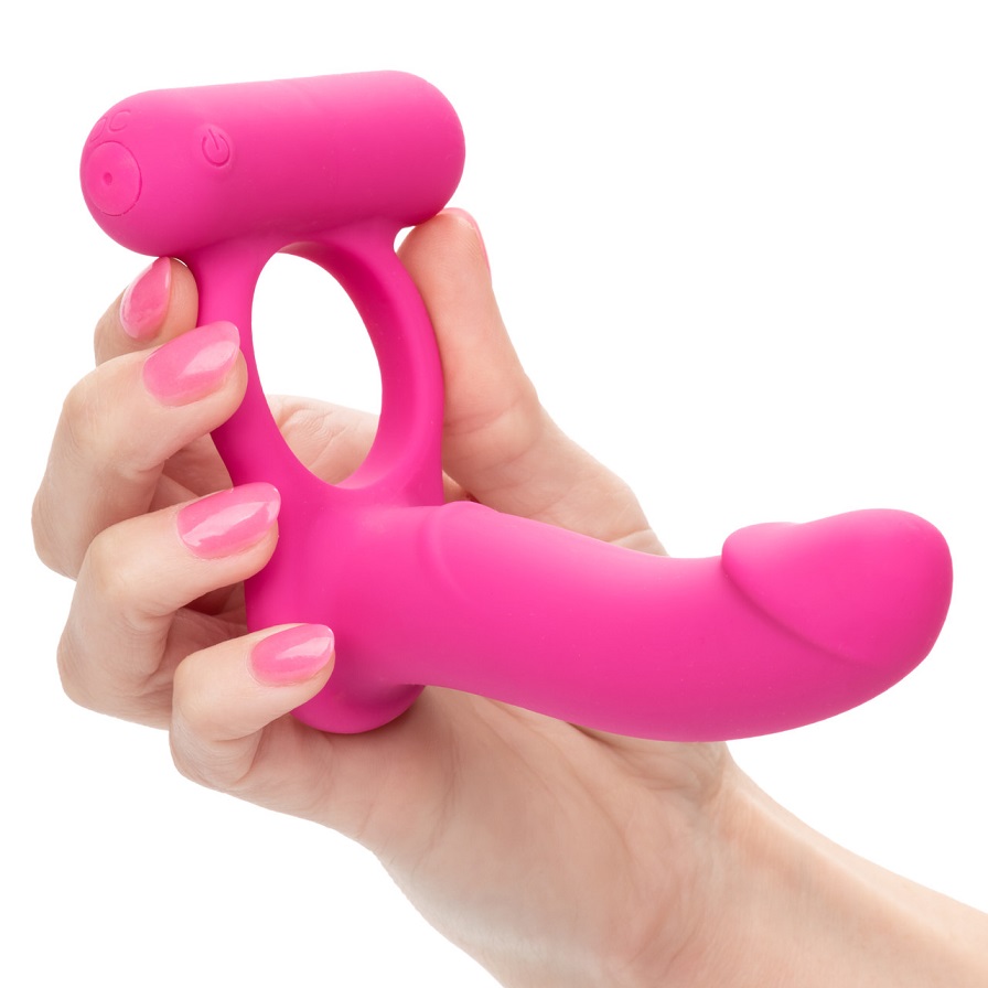 Triple the pleasure in the bedroom when you slip into the Si... CEN - Double Diver Vibe - Pink photo-2