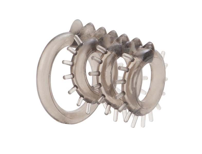 Satisfy your desires with the Dr. Joel Kaplan Support Master... CEN - Dr. Joel Triple Cock Ring w Ticklers - Smoke photo-3
