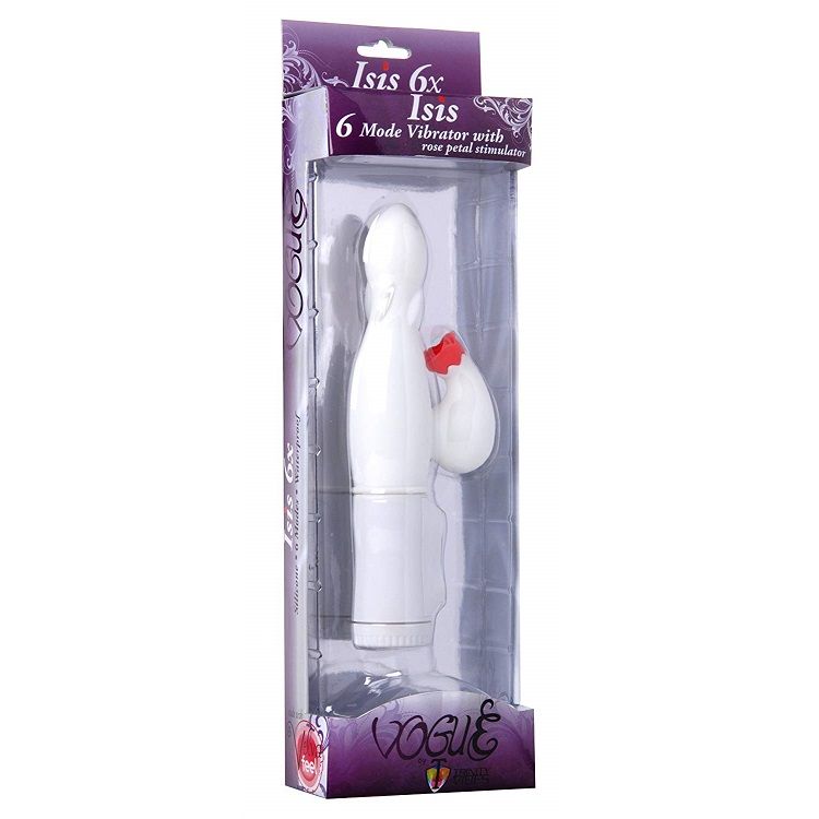This pristine white waterproof vibe is as enjoyable to use a... Vogue - Isis 6 Mode w Red Rose Stim - White photo-4