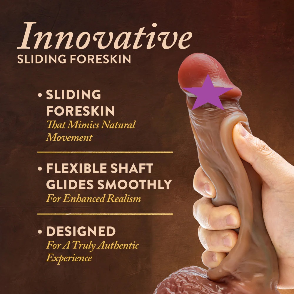 Discover your sexual enlightenment with Raphael, the 9.5-inc... Renaissance - Raphael Sliding Skin Dildo 24cm - Tan photo-2