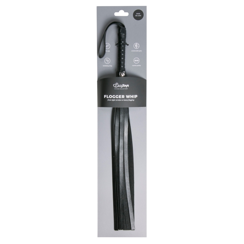 Has your partner been naughty? Punish him or her with this e... Easytoys - Flogger Whip - Black photo-4