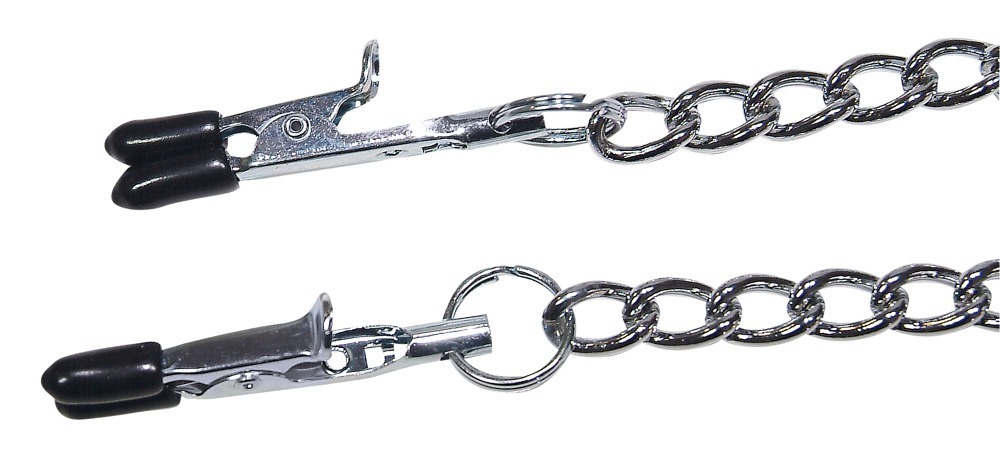 Necklace, 2 chains with nipple clamps (total length 25 c... FC - Chain Harness w Clamps photo-2
