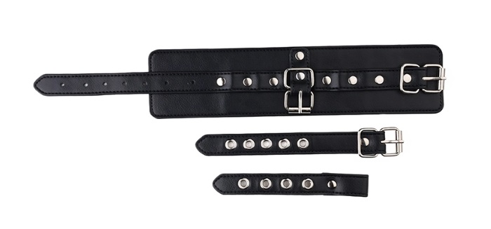 BDSM bondage hand cuffs with fingers lock MT - Handcuffs w Fingers Lock - Black photo-5