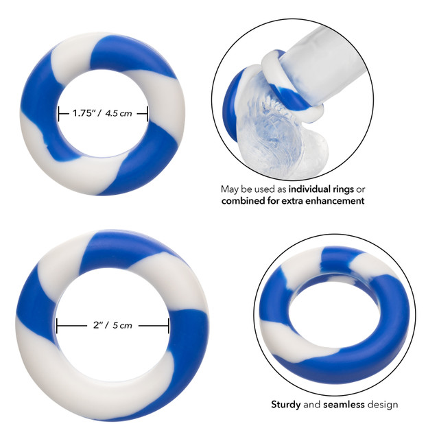 Introducing the Admiral 2 Ring Set, a versatile set of premi... CEN - Admiral Cock Ring Set - Blue photo-6