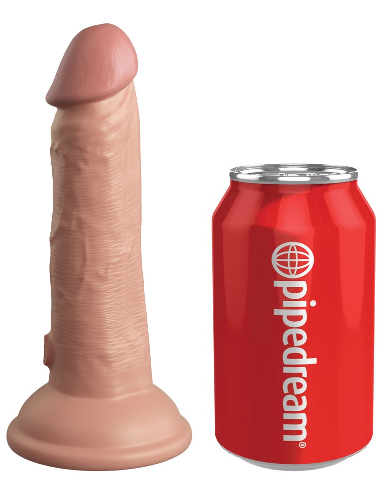 The King Cock Elite silicone dildo is made from high-quality... King Cock - 6" Elite Vibro Cock - Flesh photo-8