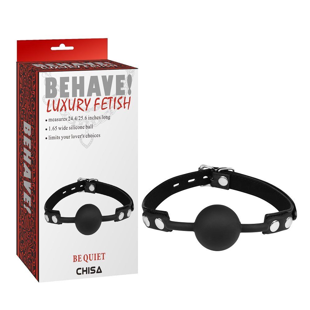 Fully Adjustable to Fit,Soft Ball Gag for Easy Use and Clean... Chisa - Be Quiet Ball Gag - Black photo-2