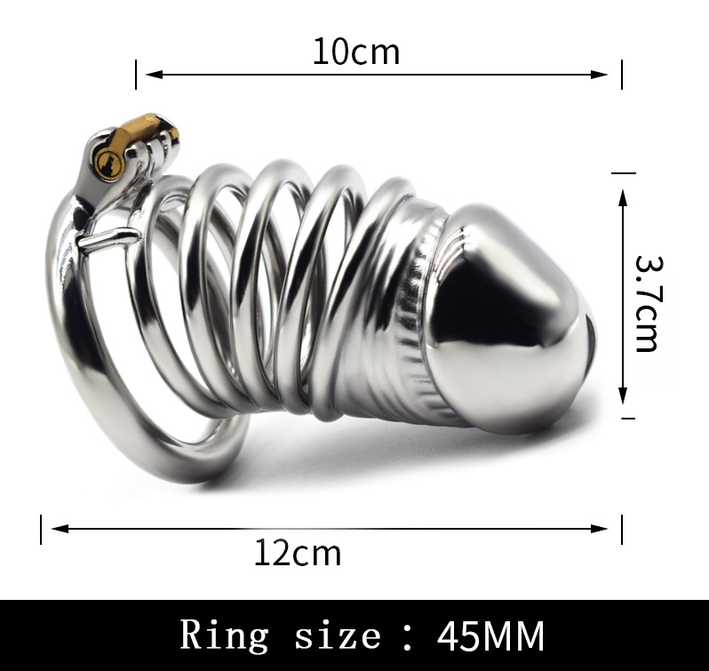 Total high: 120mm &... FAAK - Chastity Cage 55 45mm - Silver photo-7