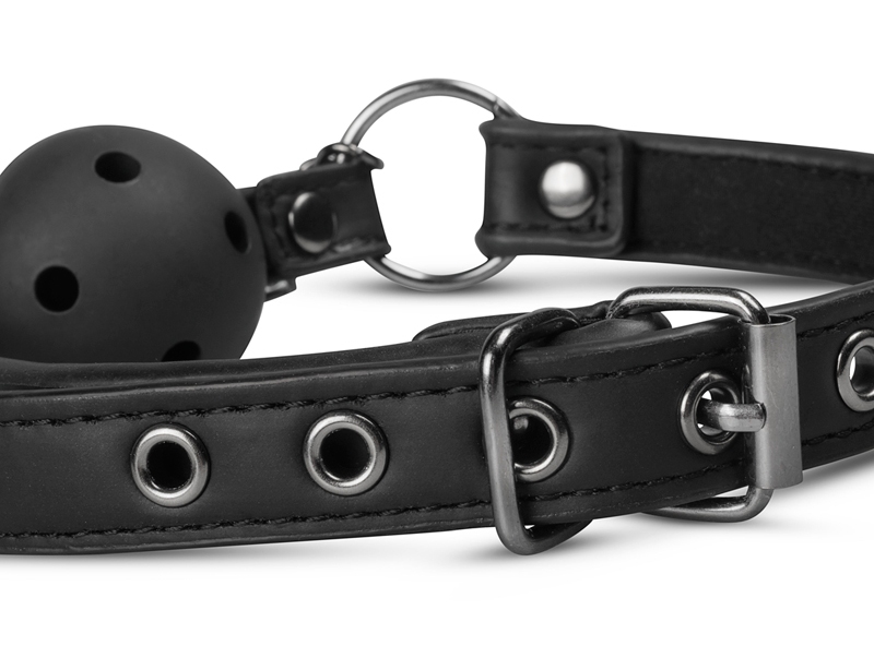 Go for the extreme with this ball gag with nipple clamps fro... Easytoys - Open Ball Gag w Nipple Clamps - Black photo-4