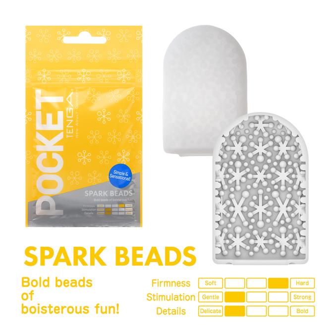 The Pocket Tenga is super stretchy and will fit almost any s... Tenga - Pocket Block Spark Beads - Yellow photo-4