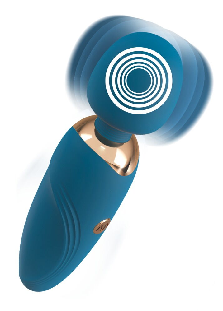 Super handy Petite Wand from You2Toys in a stylish grooved d... You2Toys - Petite Mini Wand Massager - Blue photo-4