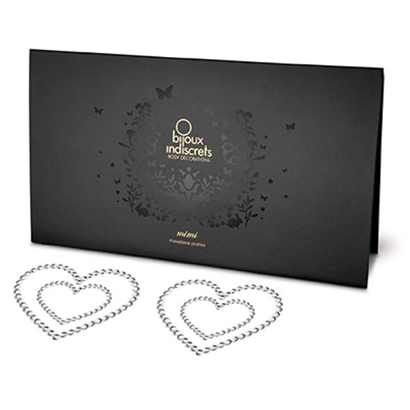 Combine romance and seduction to transform yourself into an ... Bijoux Indiscrets - Mimi Heart Nipple Covers - Silver photo-2