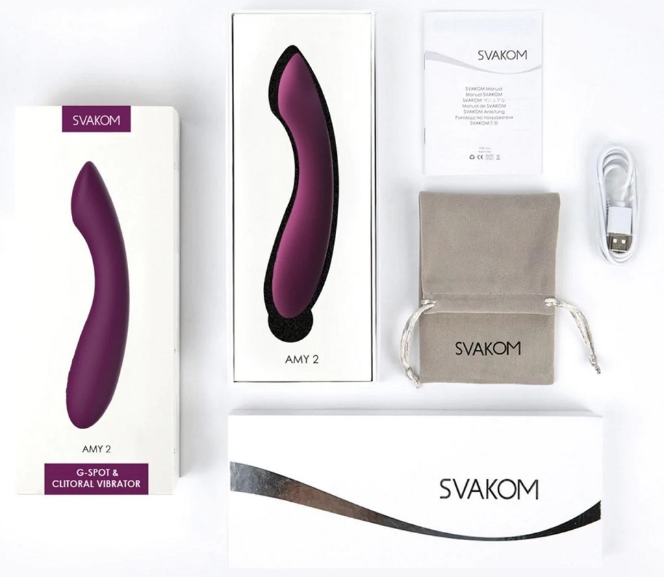 Squirm with delight as Amy’s oval shaped head rubs perfectly... SVAKOM - Amy 2 Flexible G-spot Vibrator - Violet photo-9