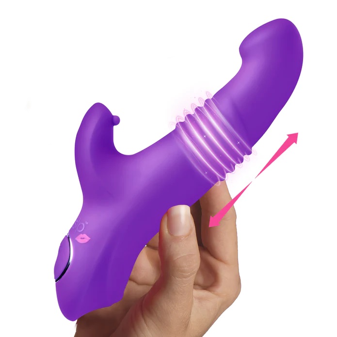 Ultimate pleasure is only a few vibrating thrusts away! Enjo... Gossip - Blasters Thrusting Rabbit Vibrator - Violet photo-2