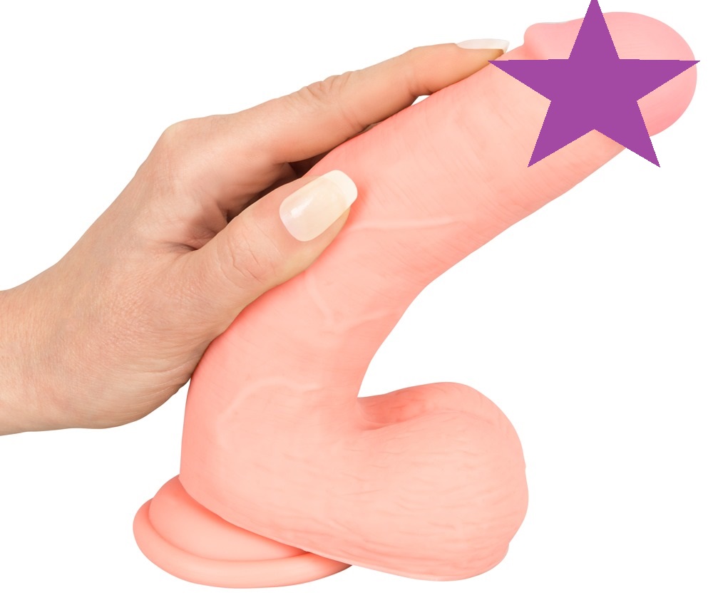 The exciting, realistic Medical Silicone Dildo has large gla... Medical Silicone - Dildo w Balls 20cm photo-2