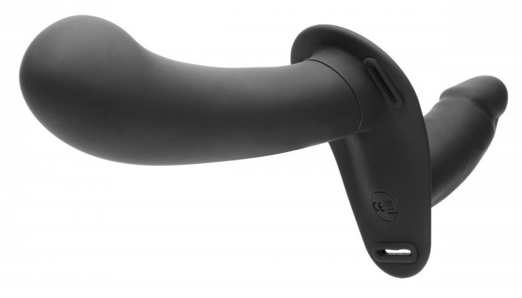 Enjoy penetrating your partner and being penetrated at the s... Strap U - 28X Double Diva 2" Dildo w Harness & Remote - Black photo-3
