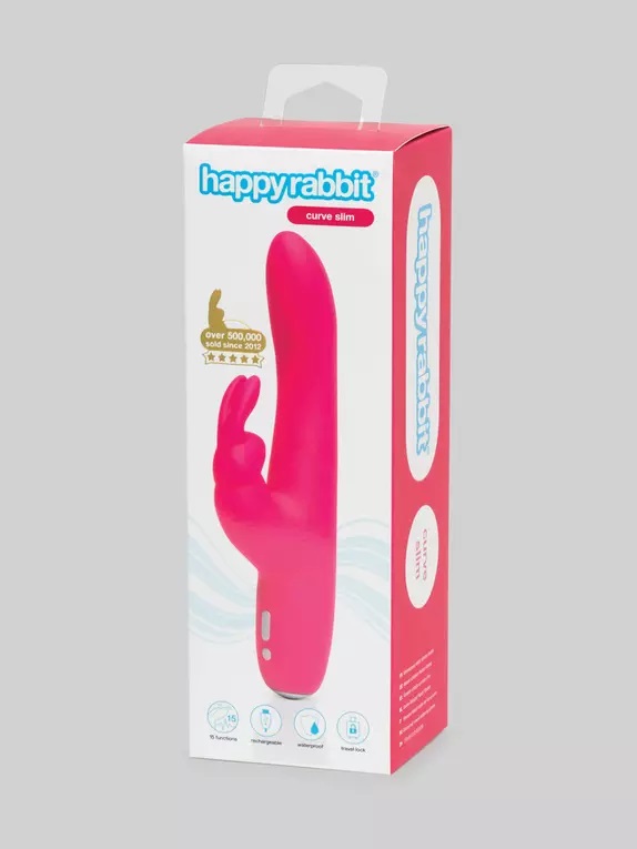 Taking the shape and functionality from its full-size cousin... Happy Rabbit - Slimline Curve Rabbit Vibrator - Pink photo-6