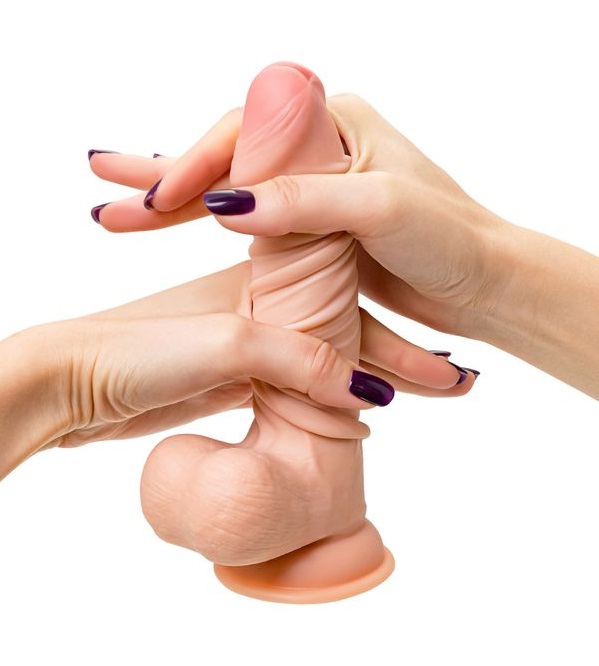 The only thing you can think of this handsome is "Oh, m... My Babe - My Treasure Sliding Skin Dildo - Flesh photo-4