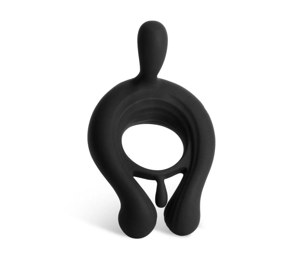 It is a multifunctional couple sex product used during inter... Honey Play Box - Kairos Vibro Cock Ring w Bullets - Black photo-3