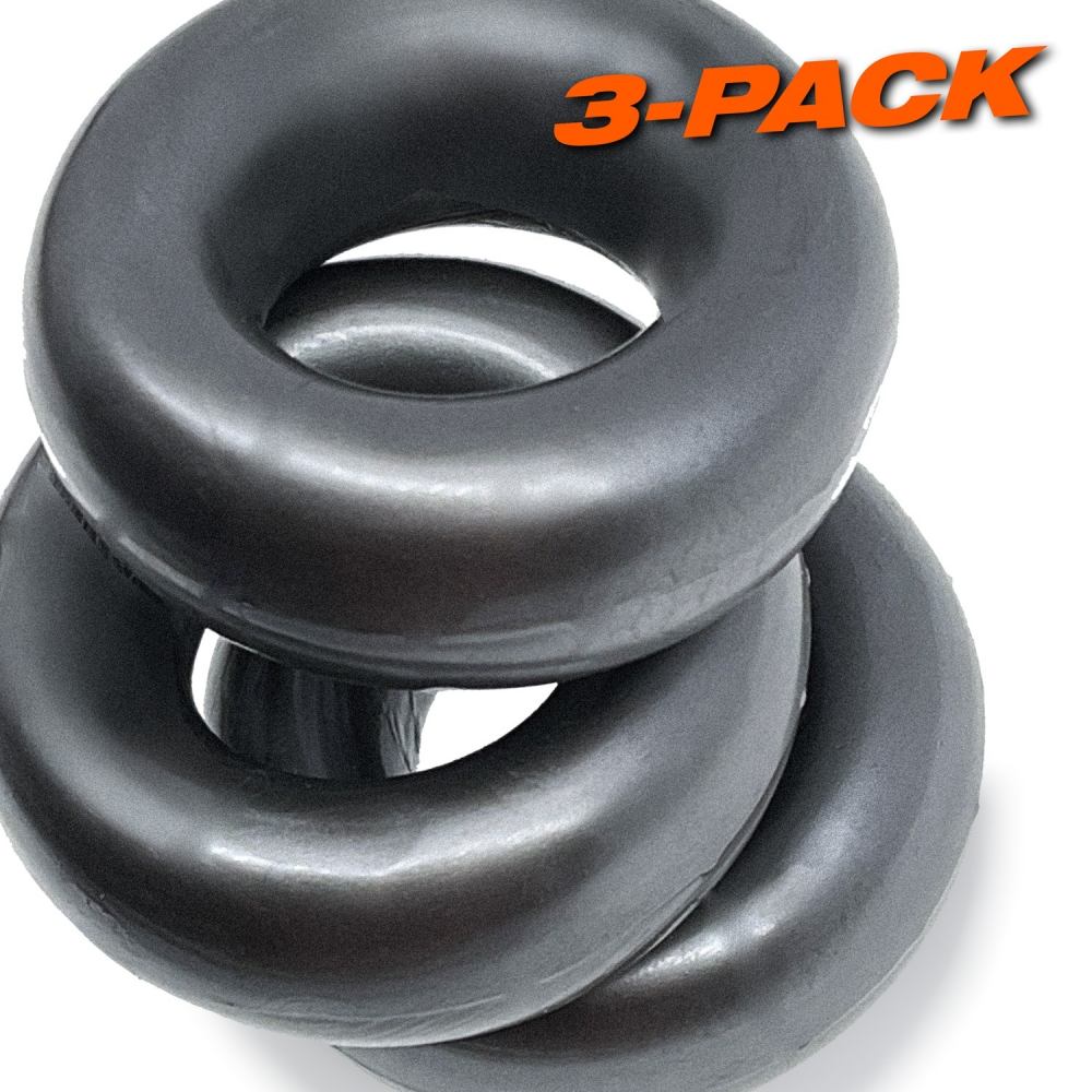 These fat-boys cockrings are the next-step-up WILLY’s…3 non-... Oxballs - Fat Willy Cockring 3's Pack - Steel photo-2
