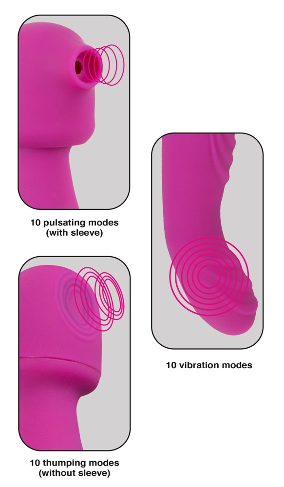 Vibrates, pulsates, sucks, throbs and knocks!
This vibrator ... Javida - 3 Function Vibrator - Purple photo-12