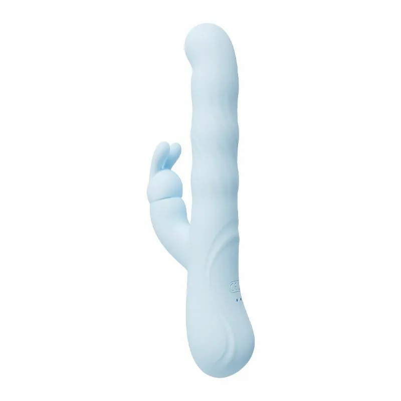 This innovative rabbit wand features 3 pulsation speeds and... MyToys - MyWave Wriggling Vibrator - Blue photo-2