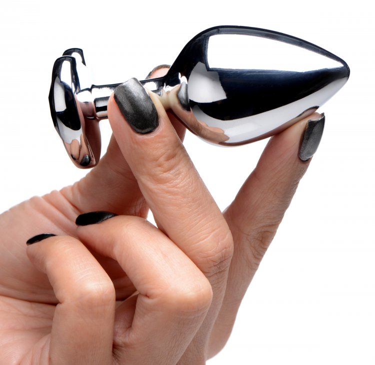 Decorate your derriere with this Dark Heart Anal Plug! The m... Booty Sparks - Heart Gem Anal Plug M-size - Black photo-2